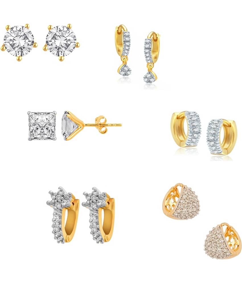 Renaissance Traders Silver Stud Earrings ( Pack of 6 ) - Earrings | Buy online on ZillyBuy