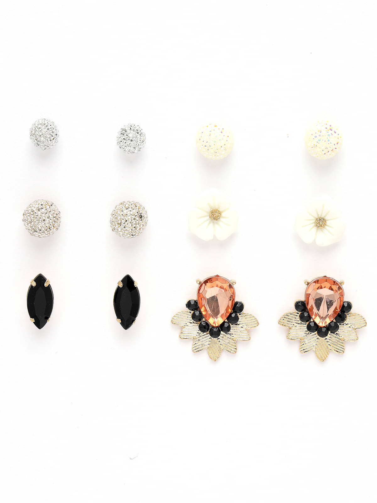     			Scintillare by Sukkhi Multicolor Stud Earrings ( Pack of 6 )