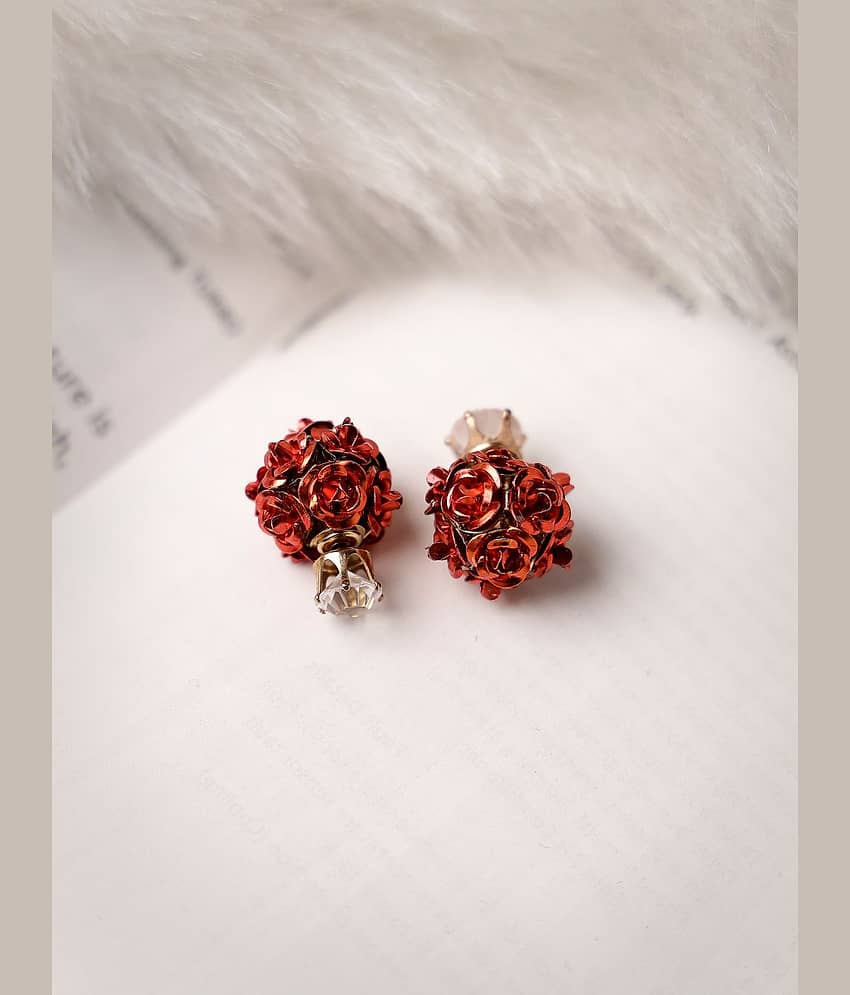 Scintillare by Sukkhi Red Stud Earrings ( Pack of 1 ) - Earrings | Buy online on ZillyBuy