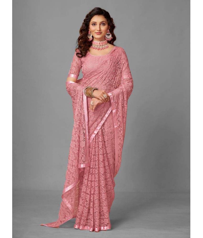 VANRAJ CREATION Brasso Self Design With Unstitched Blouse Piece ( Pink ) VANRAJ CREATION Brasso Self Design With Unstitched Blouse Piece ( Pink )