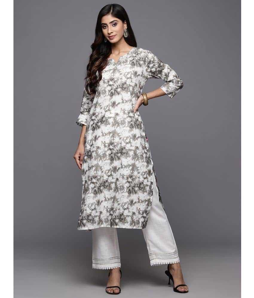 Varanga Cotton Dyed Straight Women's Kurti - Grey ( Pack of 1 ) - Kurtis, Tunics | Buy online on ZillyBuy