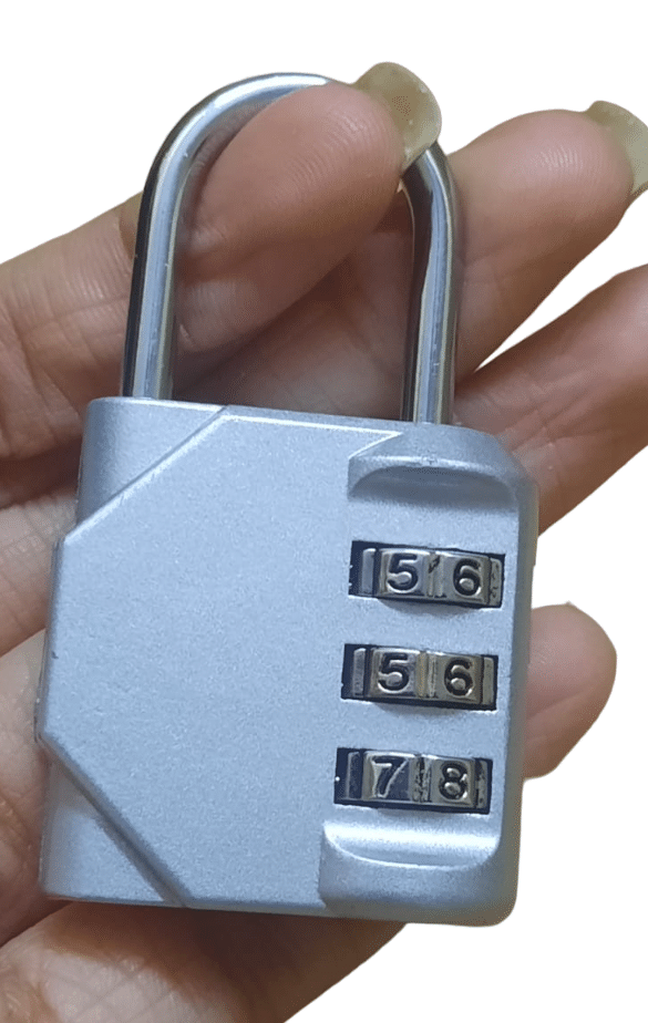 silver 3 Digit RED Long Hook Padlock/Combination Lock silver 3 Digit RED Long Hook Padlock/Combination Lock