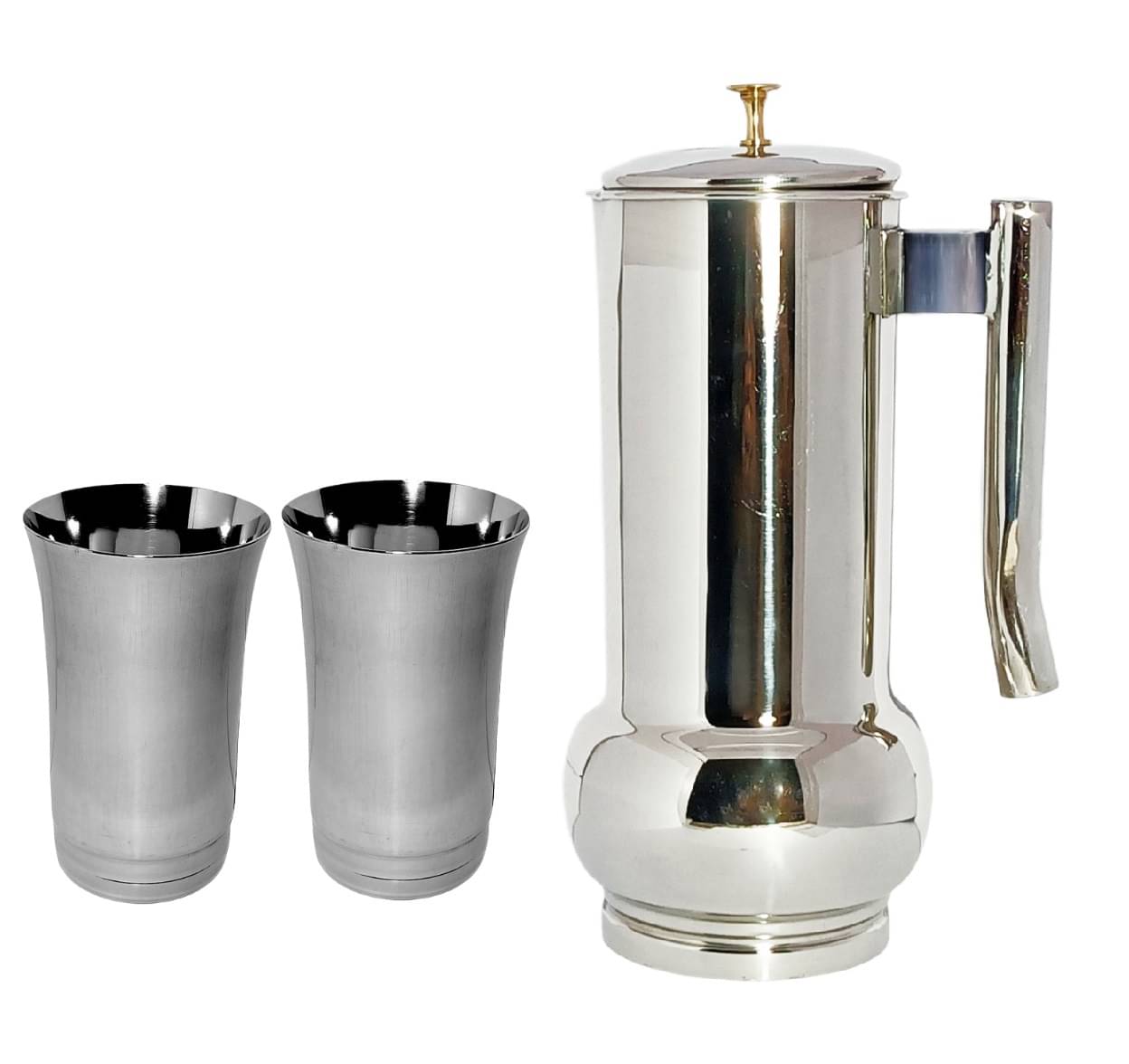     			A & H ENTERPRISES Water Jug with Lid Stainless Steel Jug and Glass Combo 1800 mL