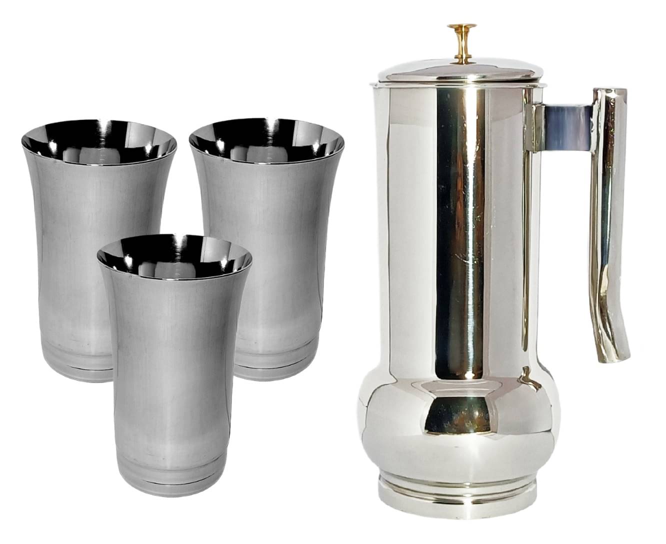     			A & H ENTERPRISES Water Jug with Lid Stainless Steel Jug and Glass Combo 1800 mL