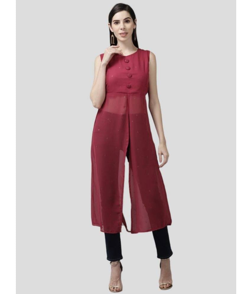     			Aarika Women's Georgette Tunic ( Red )