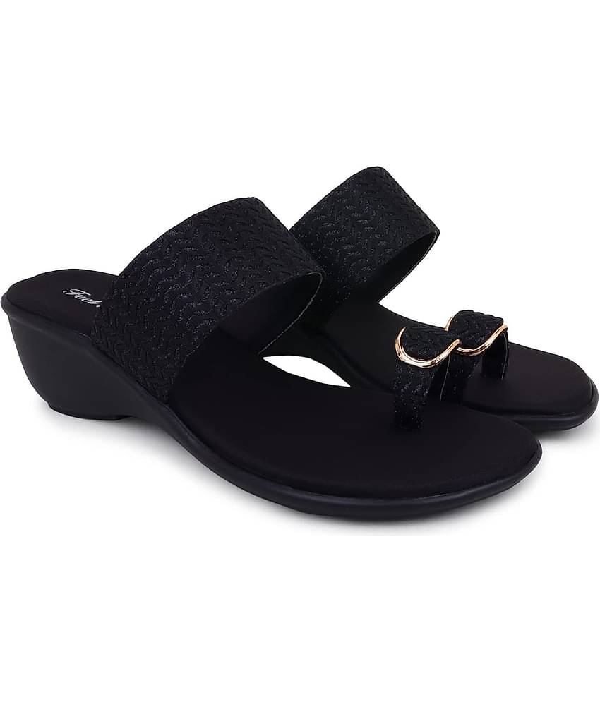 Feel It Black Women's Slip On Heels