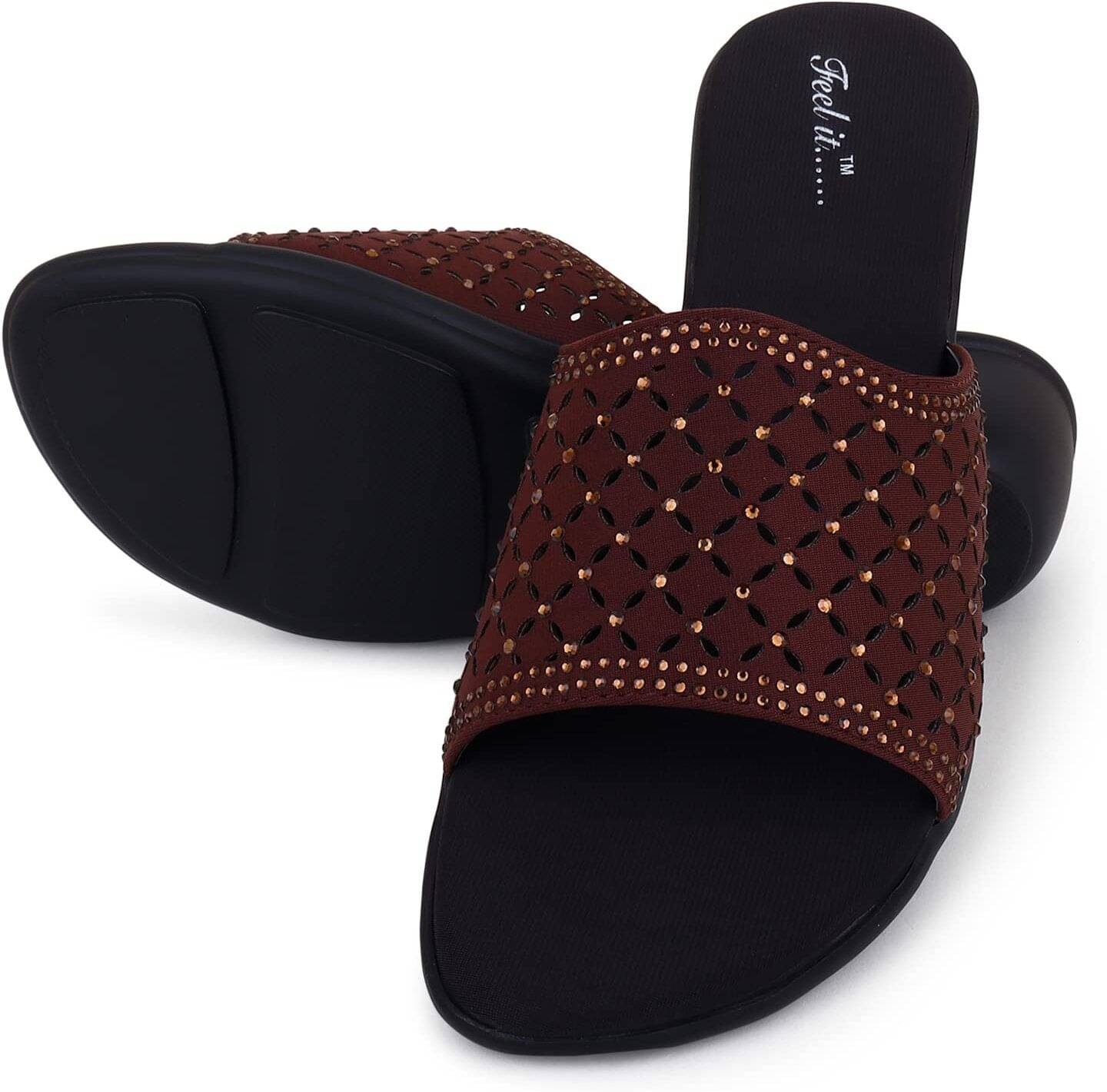 Feel It Brown Women's Slip On Heels Feel It Brown Women's Slip On Heels