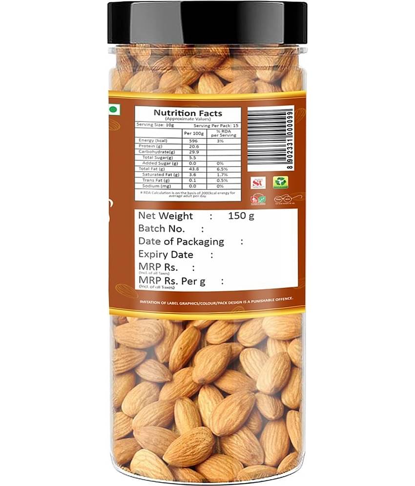 YUM YUM Premium California Almond Badam 450g (Pack of 3 -150g Each) Almonds (3 x 150 g)