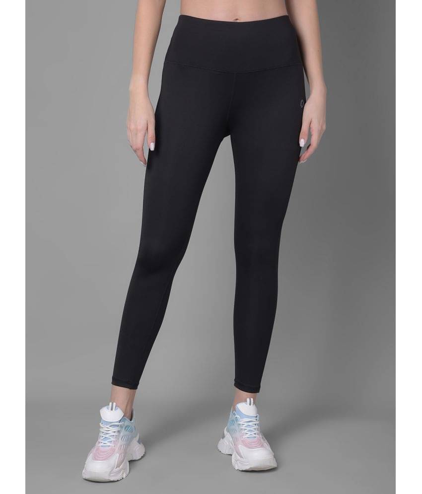     			Dollar Black Polyester Solid Tights - Single