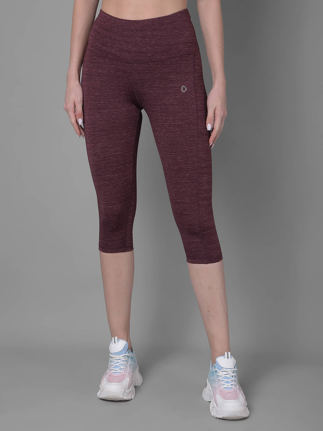     			Dollar Maroon Polyester Solid Capris - Single