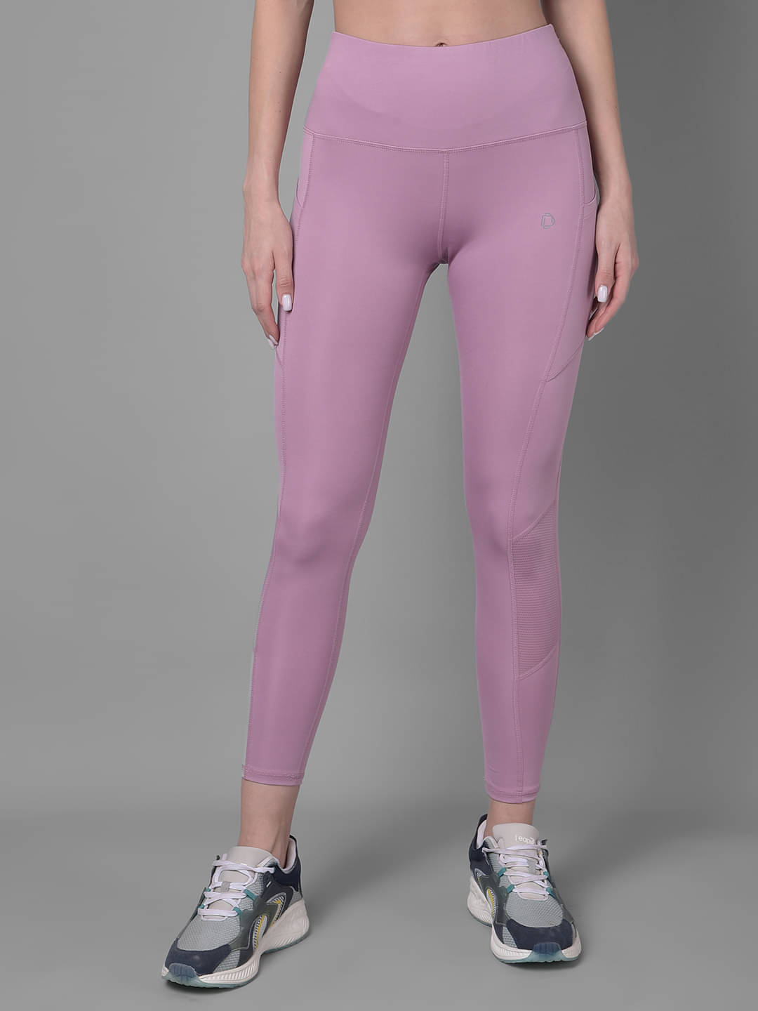     			Dollar Mauve Polyester Solid Tights - Single