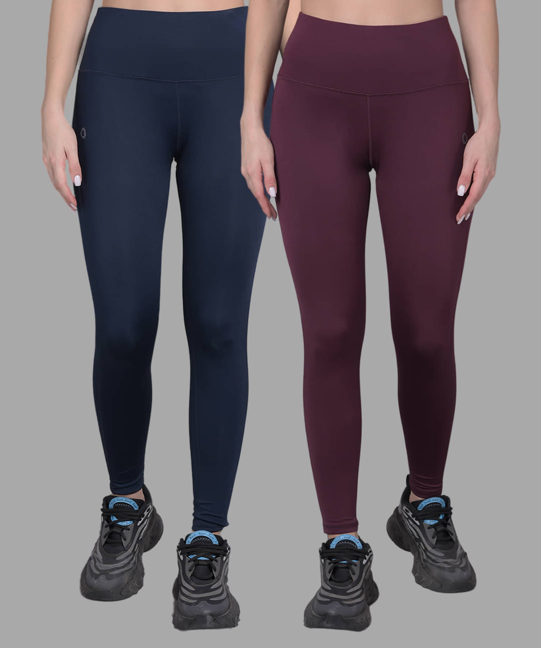     			Dollar Multi Polyester Solid Tights - Pack of 2