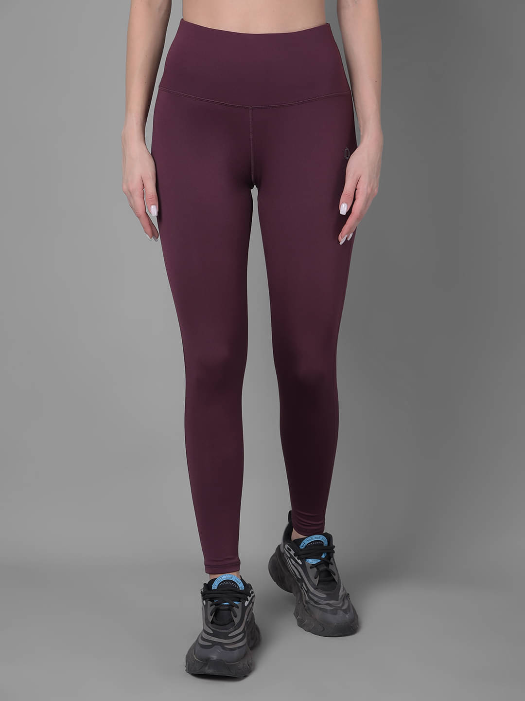     			Dollar Wine Polyester Solid Tights - Single