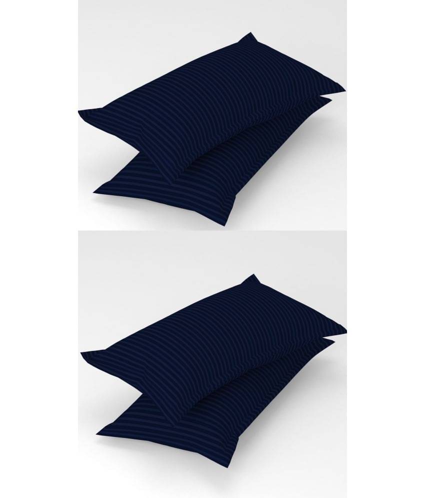     			Homefab India - Pack of 4 Microfiber Solid Standard Size Pillow Cover ( 66.04 cm(26) x 43.18 cm(17) ) - Navy