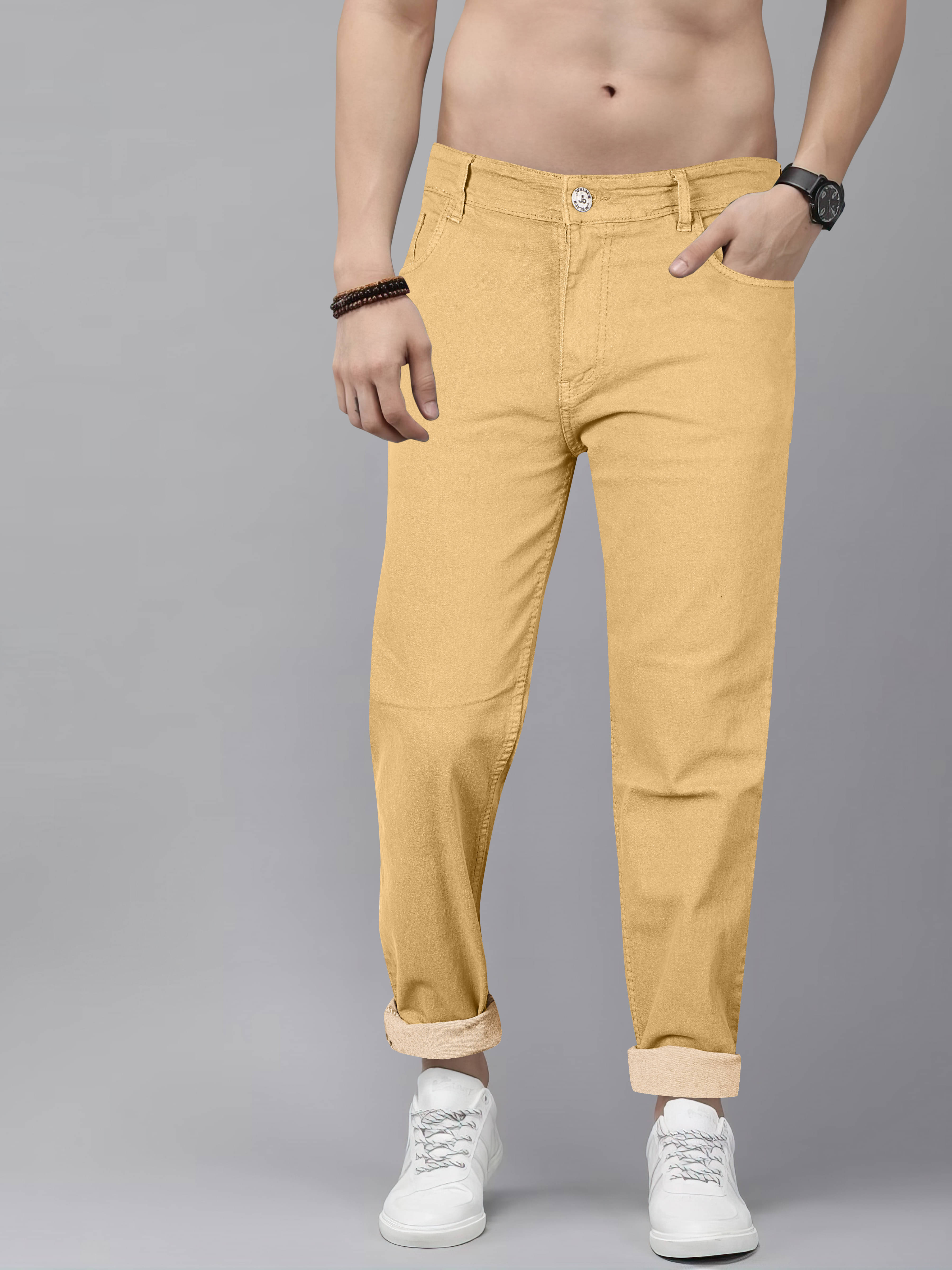    			JB JUST BLACK Regular Fit Cuffed Hem Men's Jeans - Brown ( Pack of 1 )