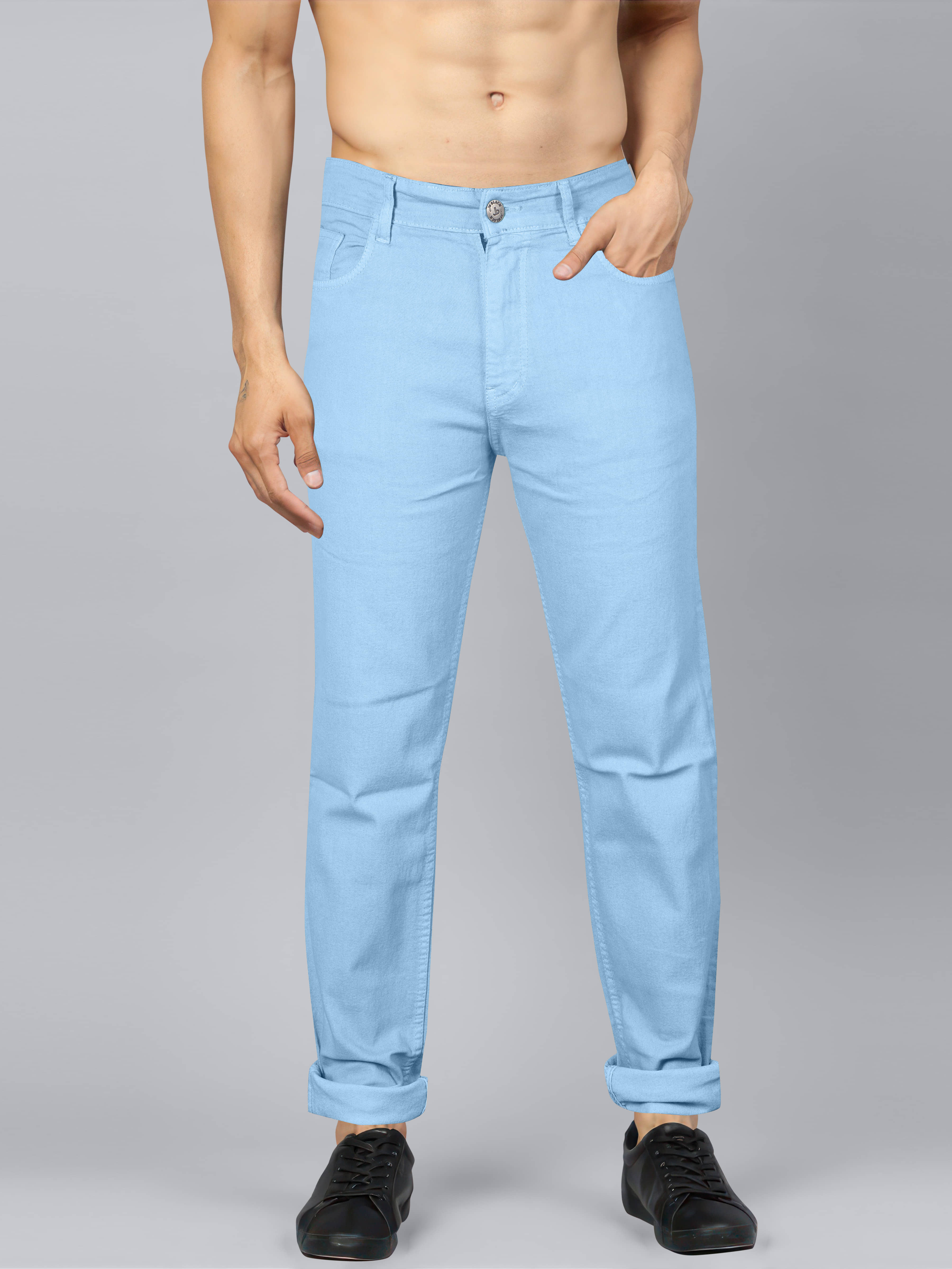 JB JUST BLACK Regular Fit Cuffed Hem Men's Jeans - Blue ( Pack of 1 ) - Jeans | Buy online on ZillyBuy