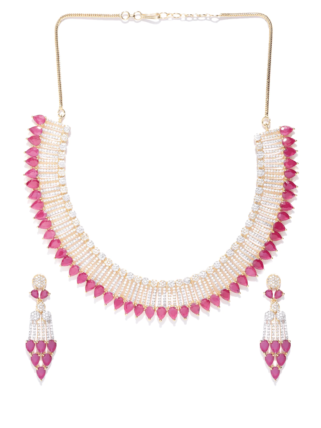     			PUJVI Maroon Alloy Necklace Set ( Pack of 1 )