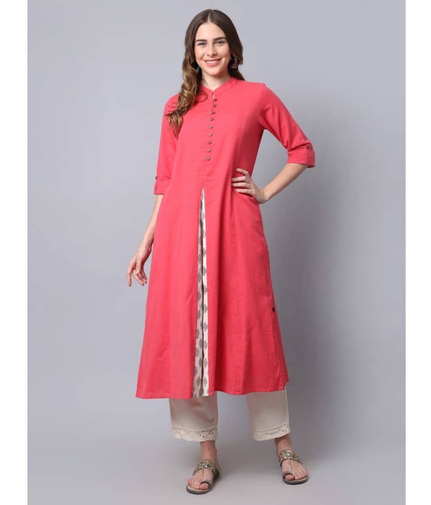 Pistaa Cotton Printed Straight Women's Kurti - Red ( Pack of 1 ) - Kurtis, Tunics | Buy online on ZillyBuy