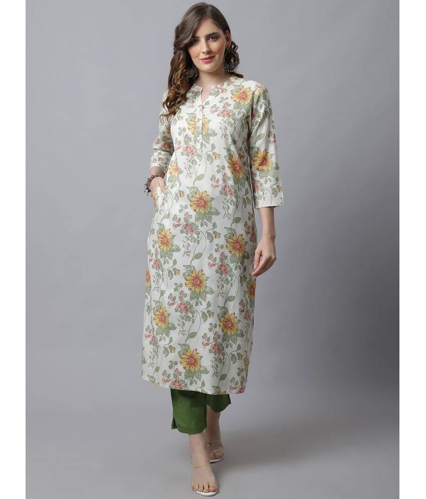 Pistaa Viscose Printed Straight Women's Kurti - Green ( Pack of 1 ) Pistaa Viscose Printed Straight Women's Kurti - Green ( Pack of 1 )