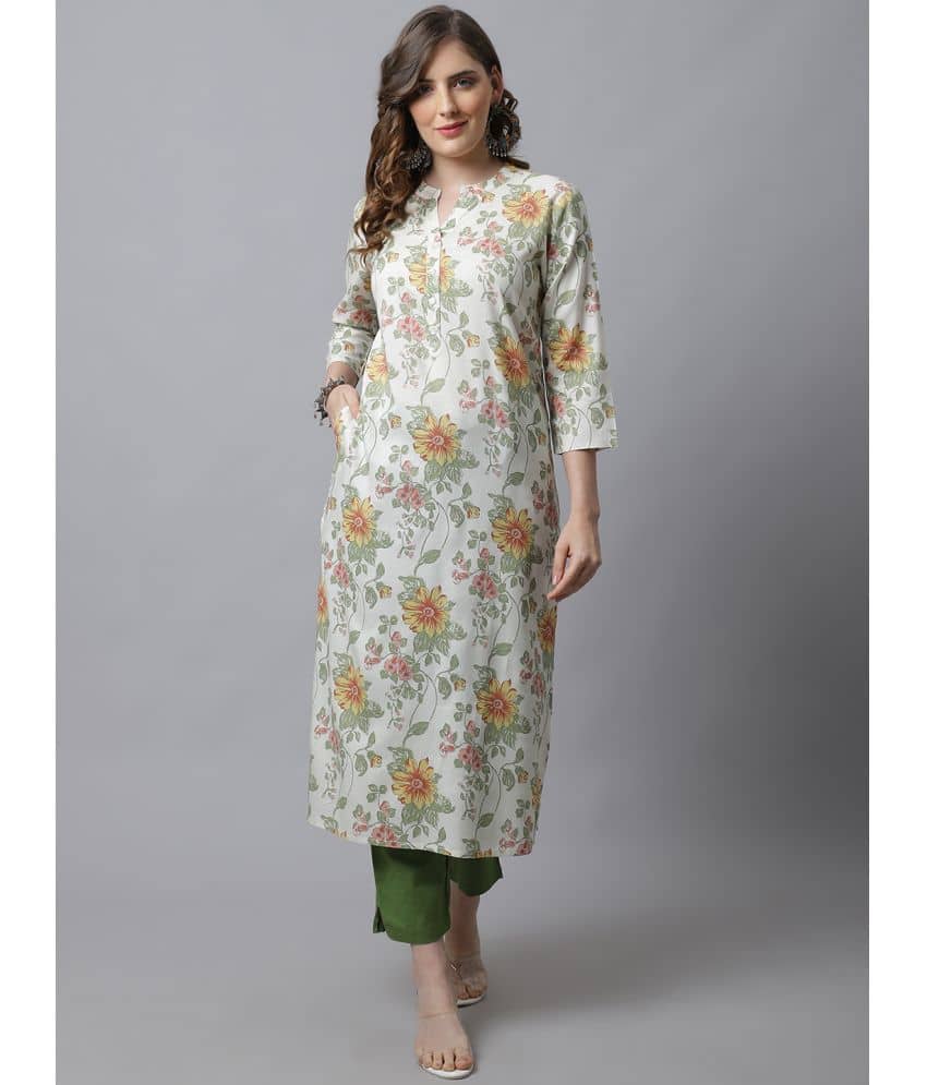 Pistaa Viscose Printed Front Slit Women's Kurti - Green ( Pack of 1 ) - Kurtis, Tunics | Buy online on ZillyBuy