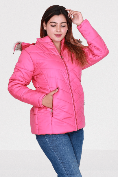 SCOLLER - Polyester Blend Pink Hooded Jackets SCOLLER - Polyester Blend Pink Hooded Jackets