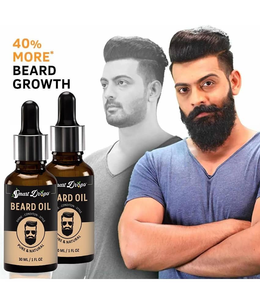 Smartdrops 30mL Promotes Beard Growth Beard Oil ( Pack of 2 ) - Beard Care and Tools | Buy online on ZillyBuy