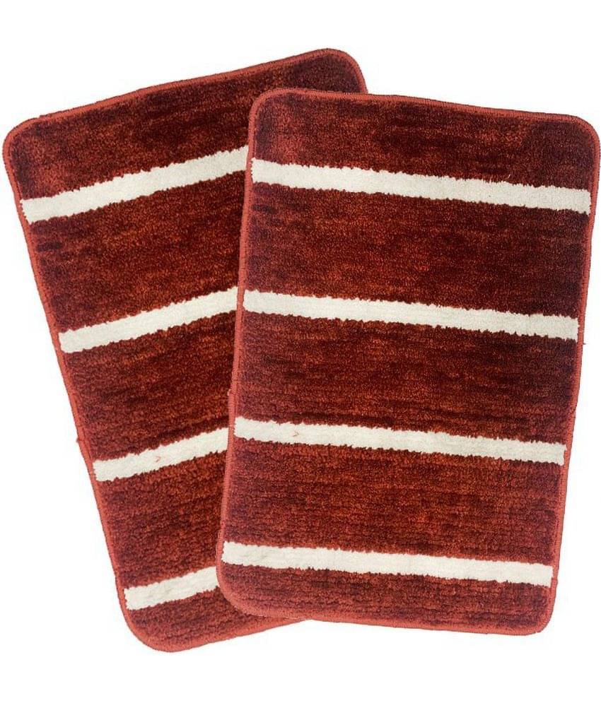     			Status Anti-skid Microfibre Bath Mat Other Sizes cm ( Pack of 2 ) - Maroon
