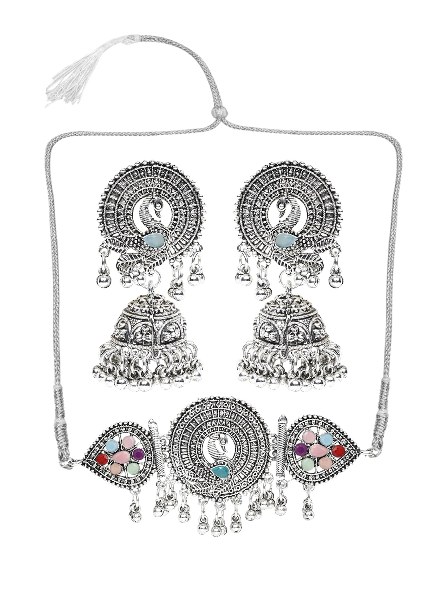     			Sunhari Jewels Multi Color Alloy Necklace Set ( Pack of 1 )