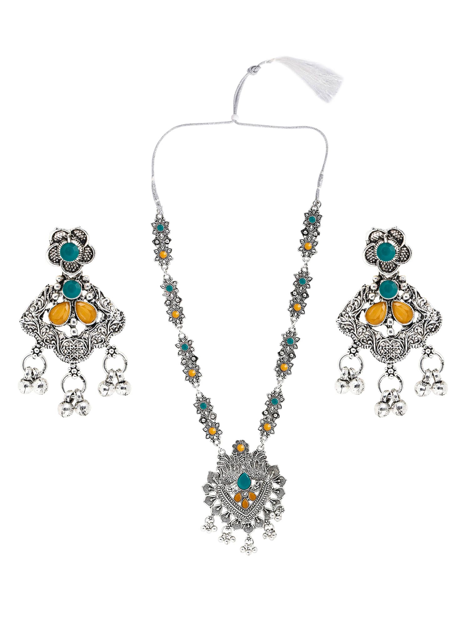     			Sunhari Jewels Multi Color German Necklace Set ( Pack of 1 )