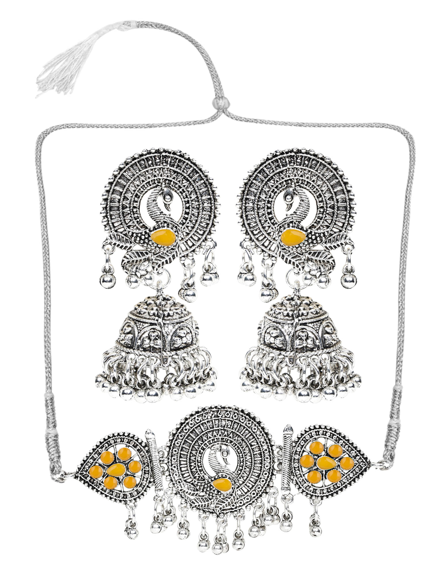     			Sunhari Jewels Yellow Alloy Necklace Set ( Pack of 1 )