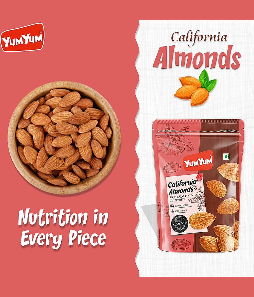 YUM YUM Daily Needs Dry Fruits Combo (Kaju 500gm & Badam 500gm) - Cashews, Almonds (2 x 500 g)
