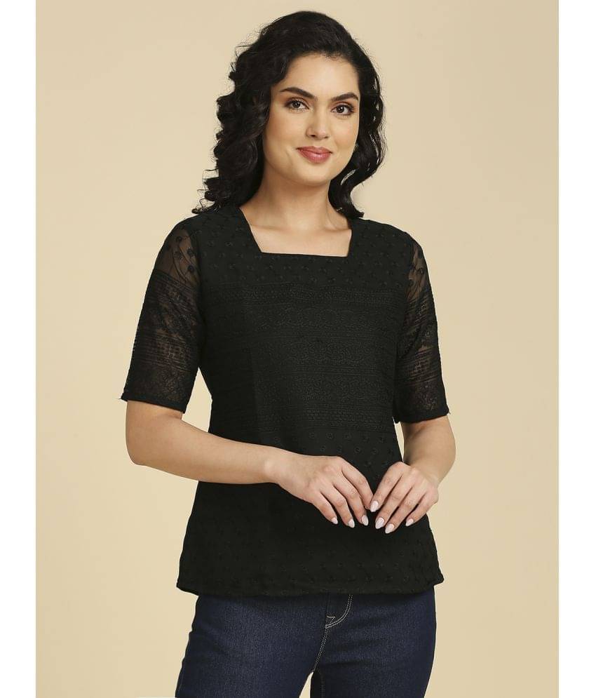    			gufrina Women's Georgette Regular Top ( Black )