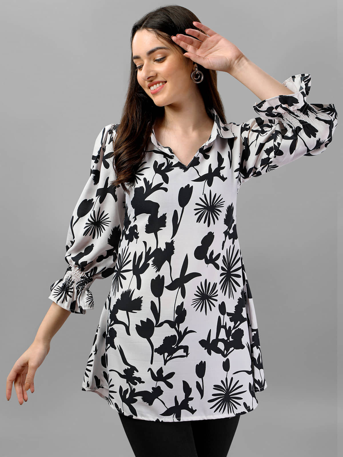 gufrina Women's Rayon Regular Top ( Black )
