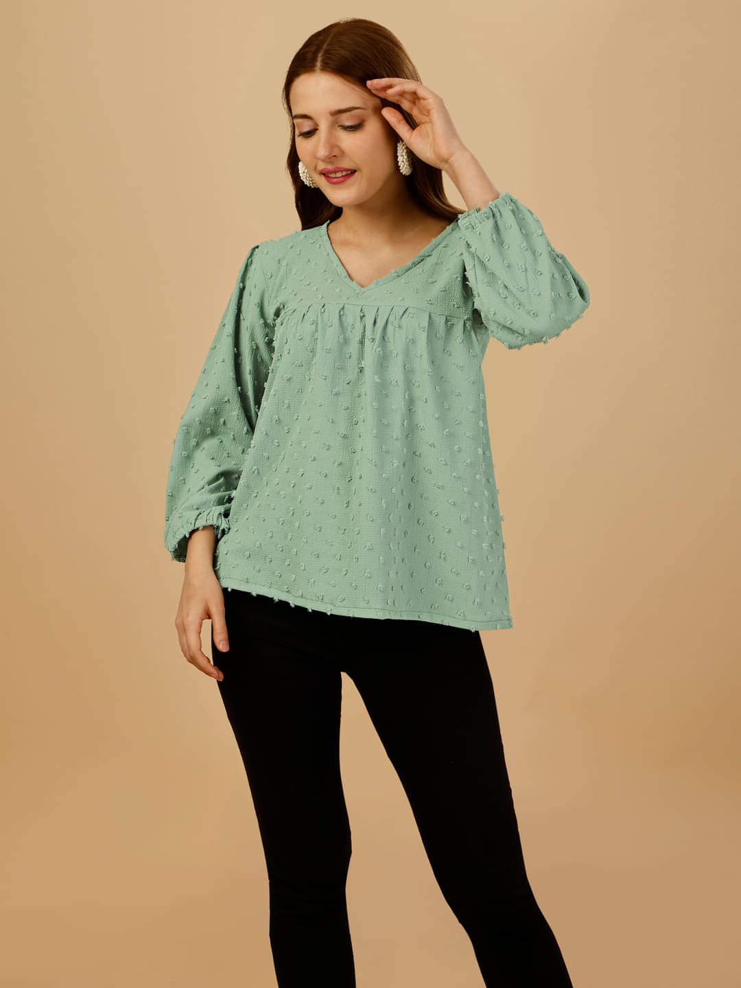     			gufrina Women's Polyester Regular Top ( Green )