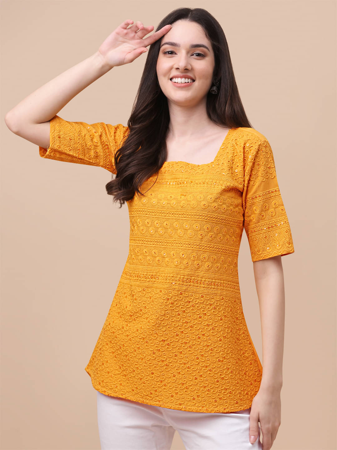 gufrina Orange Viscose Women's Regular Top ( Pack of 1 ) gufrina Orange Viscose Women's Regular Top ( Pack of 1 )