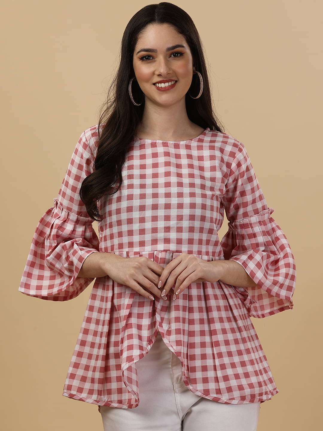 gufrina Peach Rayon Women's Regular Top ( Pack of 1 ) gufrina Peach Rayon Women's Regular Top ( Pack of 1 )