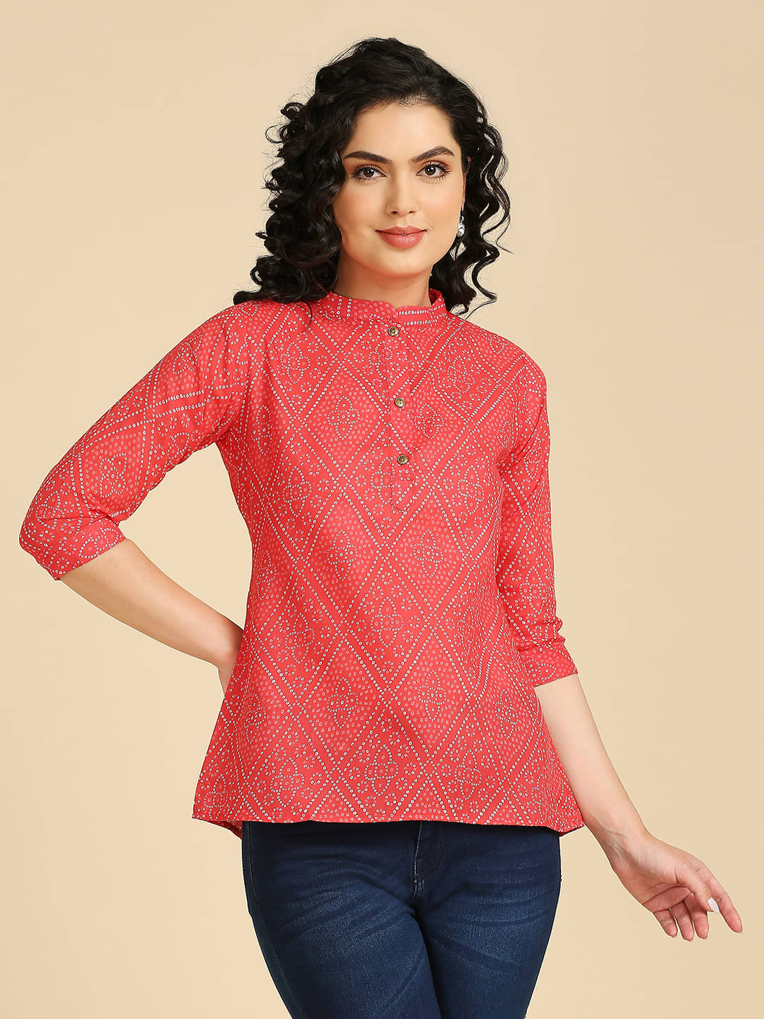 gufrina Women's Cotton Blend Regular Top ( Red )     			gufrina Women's Cotton Blend Regular Top ( Red )