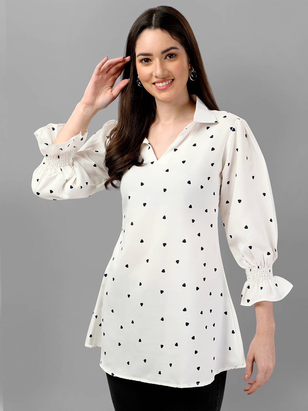     			gufrina Women's Rayon Regular Top ( White )