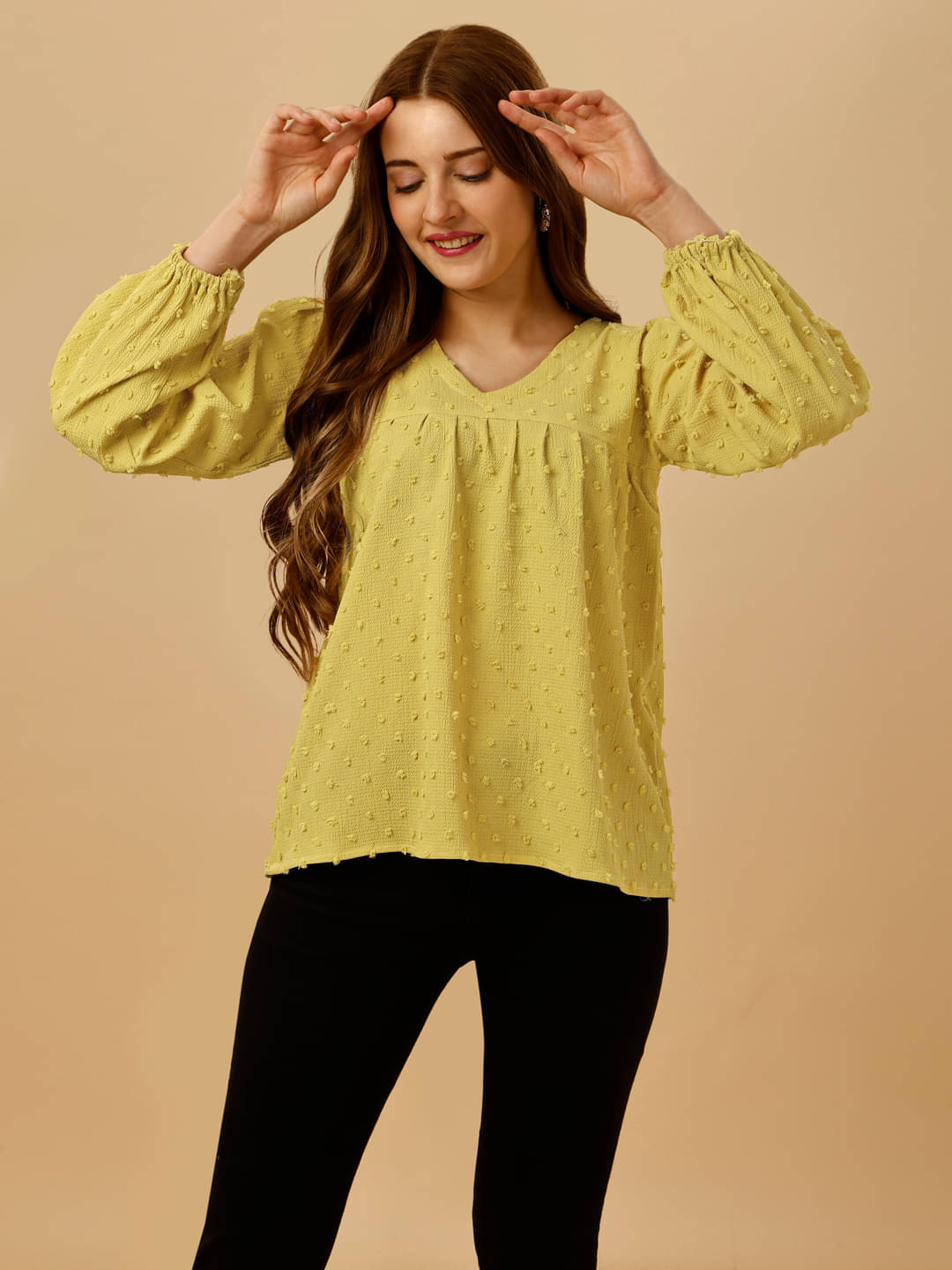 gufrina Women's Polyester Regular Top ( Yellow )     			gufrina Women's Polyester Regular Top ( Yellow )