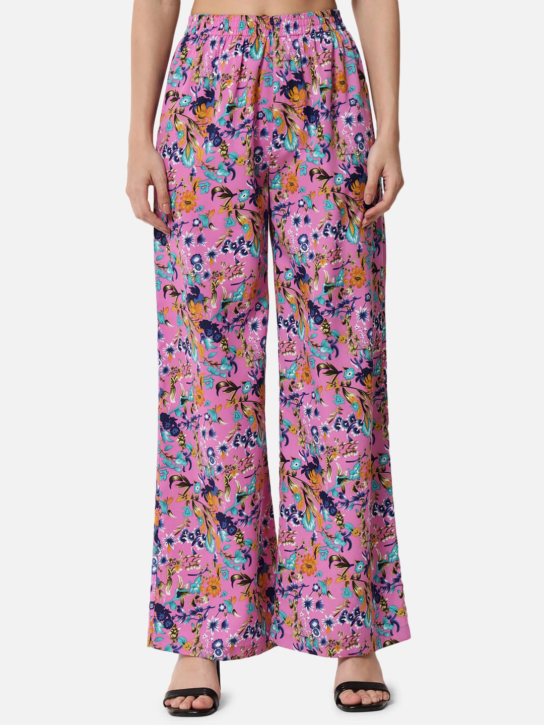 ALL WAYS YOU Multicolor Crepe Straight Women's Palazzos ( Pack of 1 ) ALL WAYS YOU Multicolor Crepe Straight Women's Palazzos ( Pack of 1 )