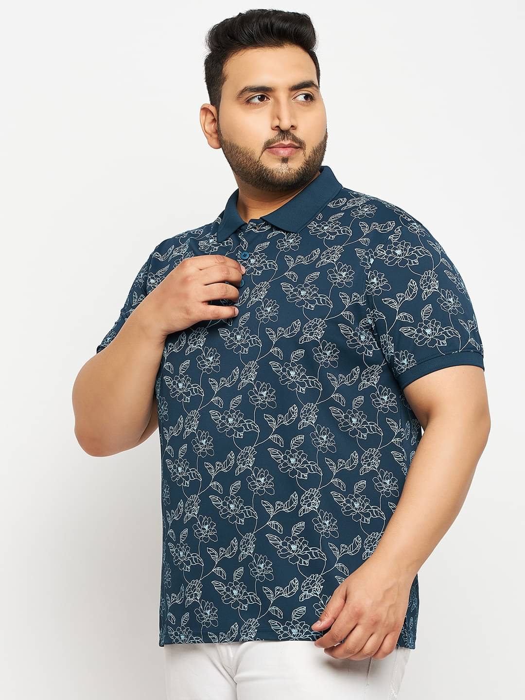 Auxamis Pack of 1 Cotton Blend Regular Fit Printed Half Sleeves Men's Polo T Shirt ( Navy ) Auxamis Pack of 1 Cotton Blend Regular Fit Printed Half Sleeves Men's Polo T Shirt ( Navy )