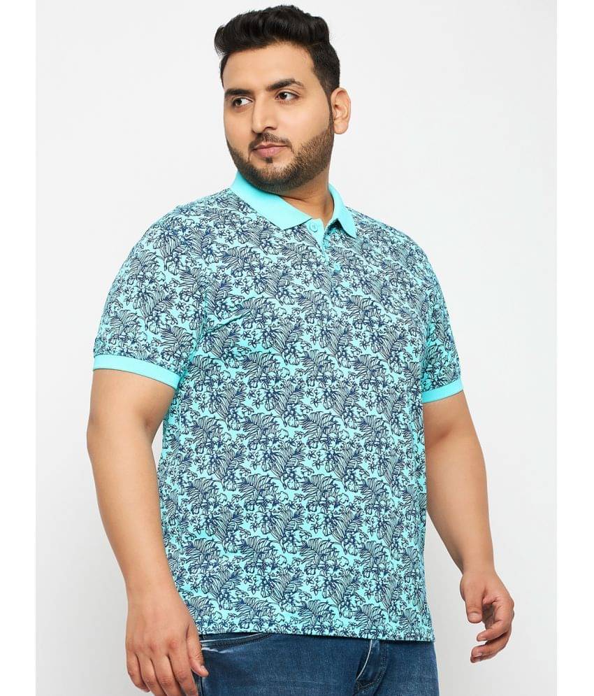 Auxamis Cotton Blend Regular Fit Printed Half Sleeves Men's Polo T Shirt - Aqua ( Pack of 1 ) Auxamis Cotton Blend Regular Fit Printed Half Sleeves Men's Polo T Shirt - Aqua ( Pack of 1 )