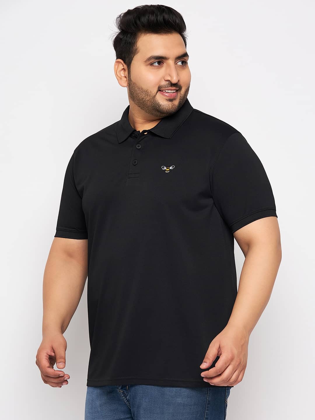 Auxamis Pack of 1 Cotton Blend Regular Fit Solid Half Sleeves Men's Polo T Shirt ( Navy )