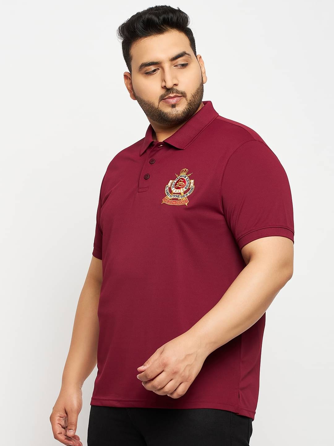 Auxamis Pack of 1 Cotton Blend Regular Fit Embroidered Half Sleeves Men's Polo T Shirt ( Maroon ) Auxamis Pack of 1 Cotton Blend Regular Fit Embroidered Half Sleeves Men's Polo T Shirt ( Maroon )