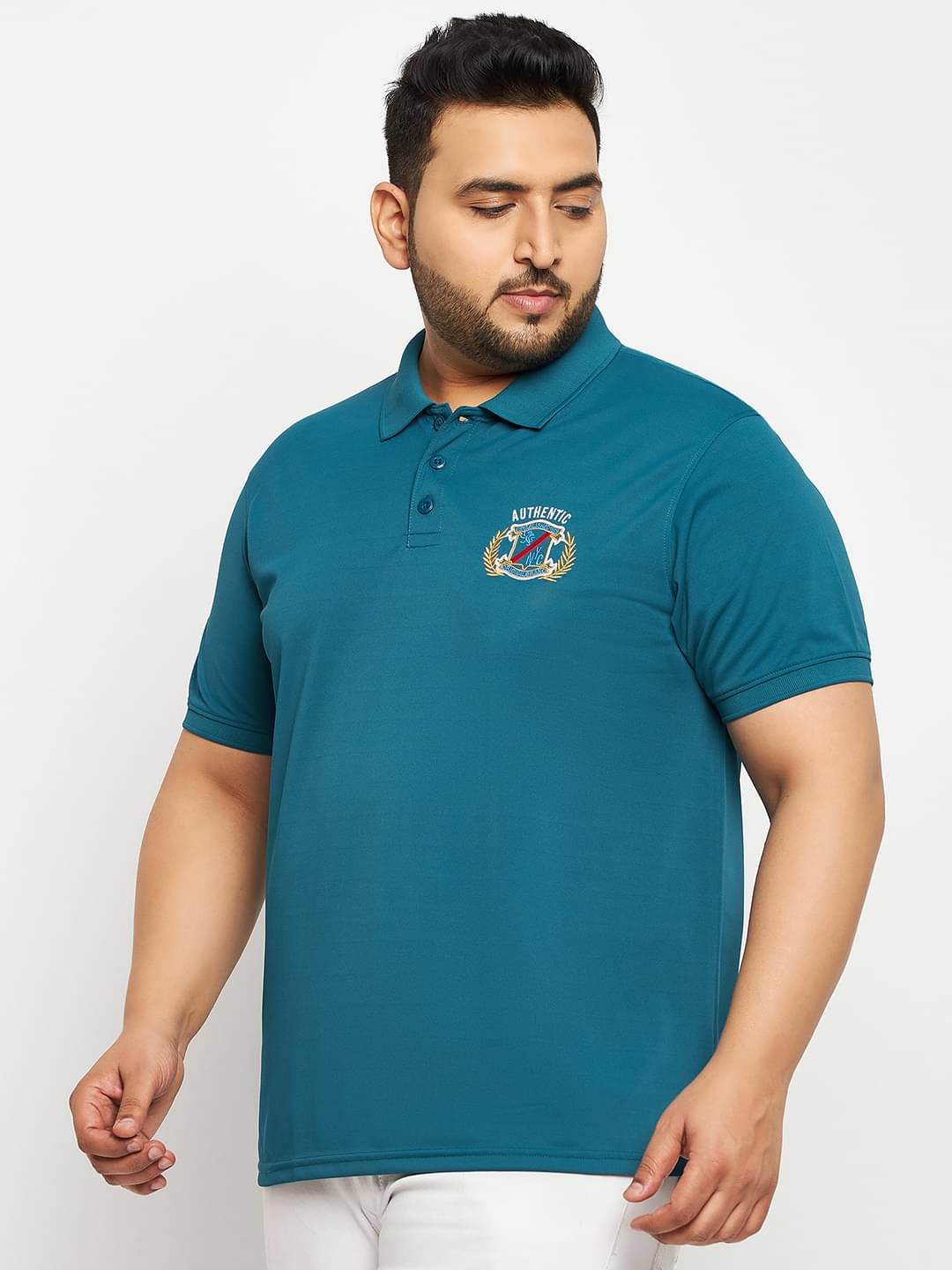 Auxamis Pack of 1 Cotton Blend Regular Fit Embroidered Half Sleeves Men's Polo T Shirt ( Blue ) Auxamis Pack of 1 Cotton Blend Regular Fit Embroidered Half Sleeves Men's Polo T Shirt ( Blue )