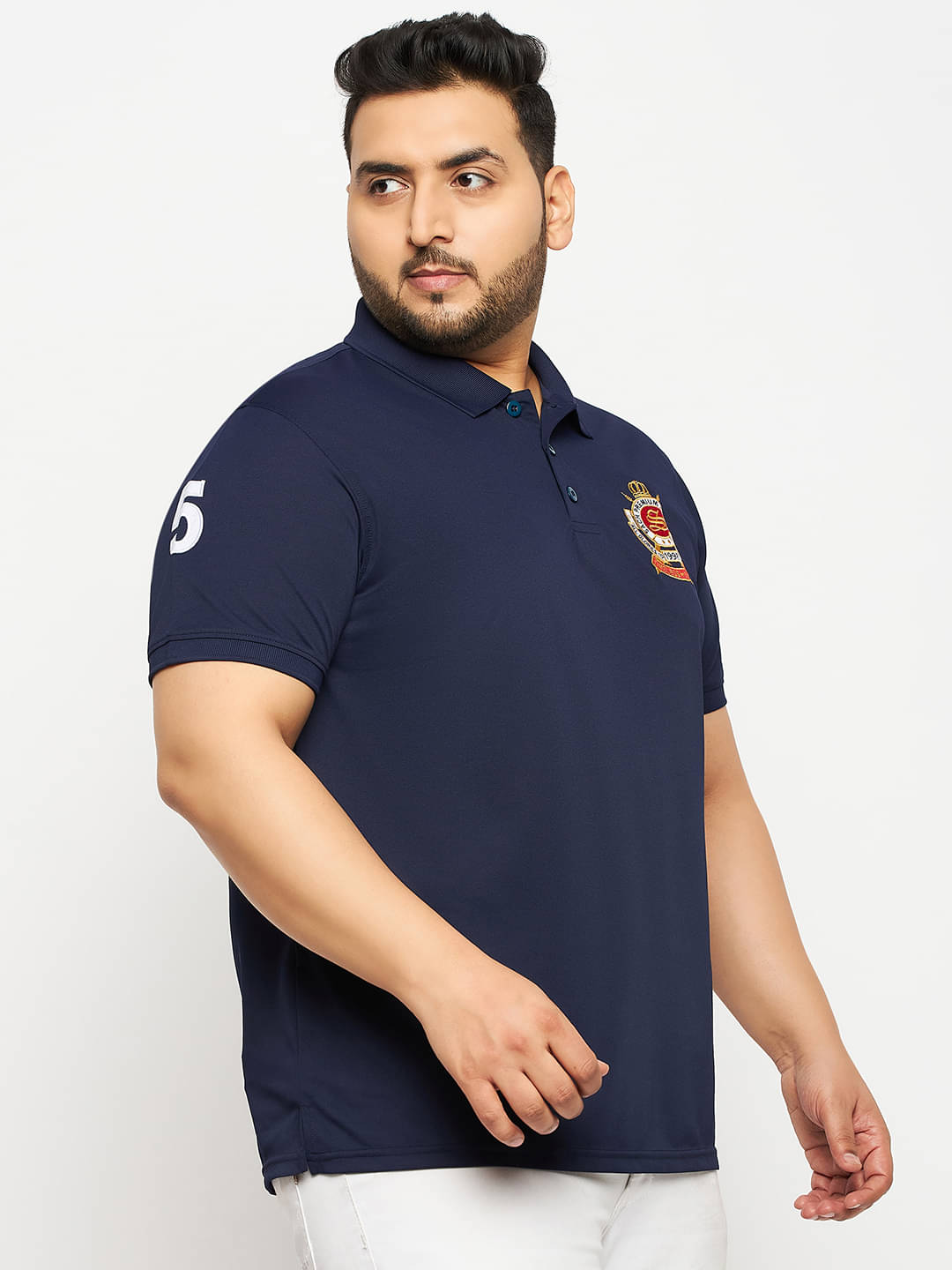     			Auxamis Pack of 1 Cotton Blend Regular Fit Embroidered Half Sleeves Men's Polo T Shirt ( Navy )