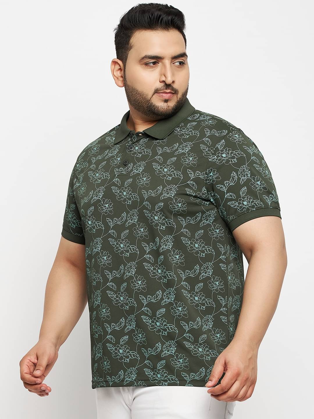     			Auxamis Pack of 1 Cotton Blend Regular Fit Printed Half Sleeves Men's Polo T Shirt ( Olive )