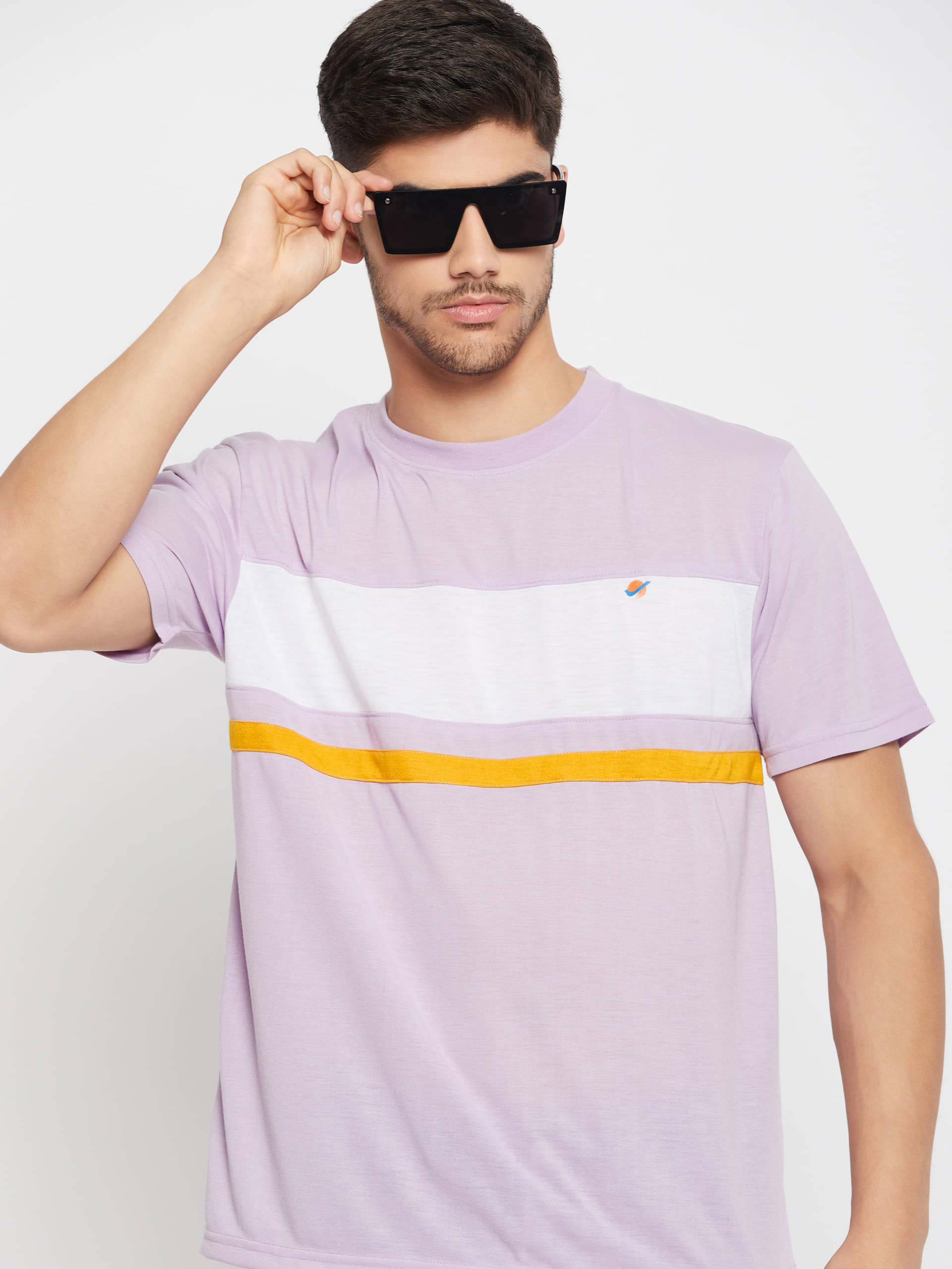 Auxamis Pack of 1 Cotton Blend Regular Fit Men's T-Shirt ( Lavender )
