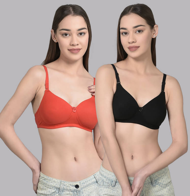 Dollar Missy Pack of 2 Cotton Lightly Padded Women's T-Shirt Bra ( Multicolor ) Dollar Missy Pack of 2 Cotton Lightly Padded Women's T-Shirt Bra ( Multicolor )