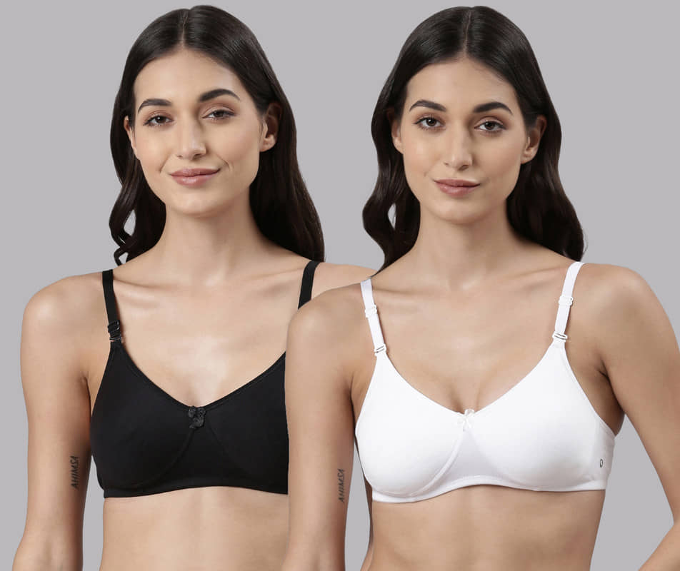 Dollar Missy Pack of 2 Cotton Lightly Padded Women's T-Shirt Bra ( Multicolor )